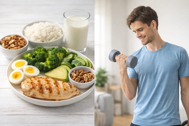 زيادة الوزن بطريقة صحية باستخدام الغذاء والتمارين